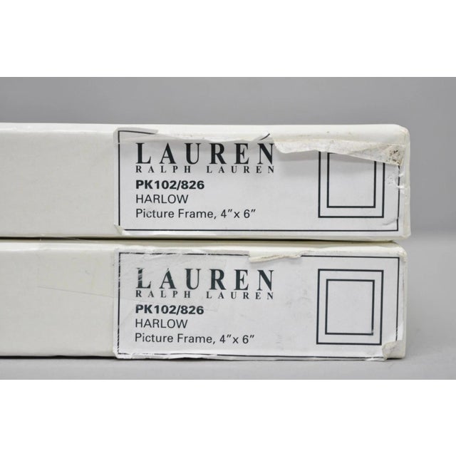 Late 20th Century Lauren Ralph Lauren Harlow Burl Wood & Silver Plated 4x6 Photo Picture Frame Nib For Sale - Image 11 of 17