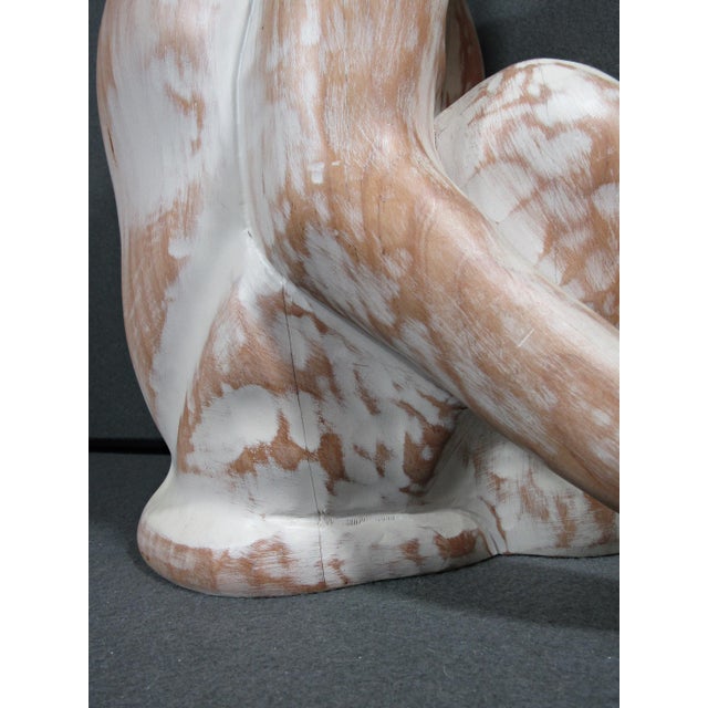 Sarreid Ltd. Spanish Carved Wood Sitting Monkey Sculpture Circa 1970s For Sale - Image 10 of 18