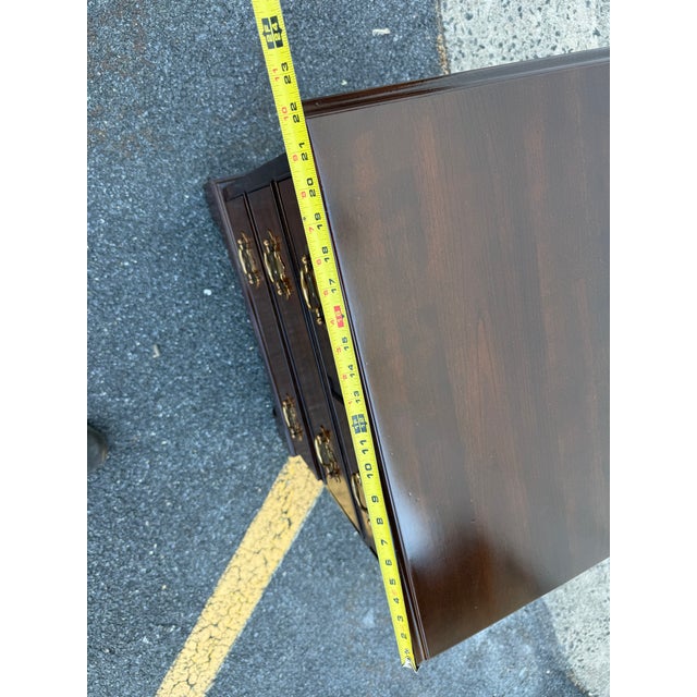 Late 20th Century Pair of Chippendale Style Dark Stained Mahogany Nightstands For Sale - Image 11 of 16