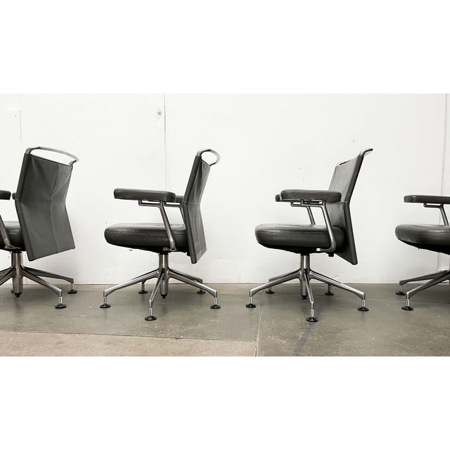 Postmodern Model AC2 Swivel Armchairs in Leather by Antonio Cittero for Vitra, 1990s, Set of 4 For Sale - Image 10 of 18