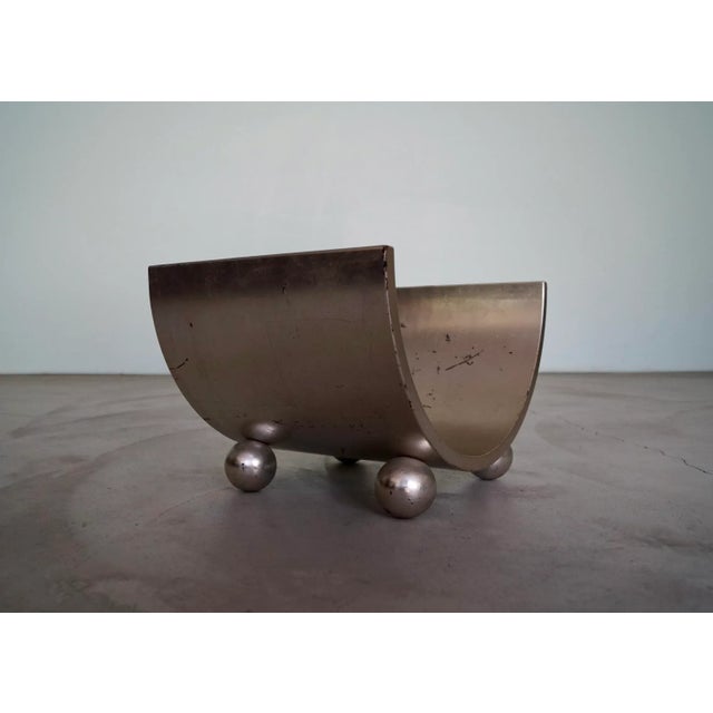1950's Mid-Century Modern Bentwood Silver Leaf Magazine Rack For Sale In Los Angeles - Image 6 of 13