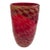 Vintage Red and Gold Murano Glass Vase For Sale