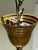 Metal Vintage Slag Glass Hanging Fixture Attributed to Bradley & Hubbard For Sale - Image 7 of 8