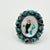 1970s 1970s Vintage Southwestern Dine Navajo Ben Touchine Sterling & Turquoise Cocktail Ring - Size 8.5 For Sale - Image 5 of 12