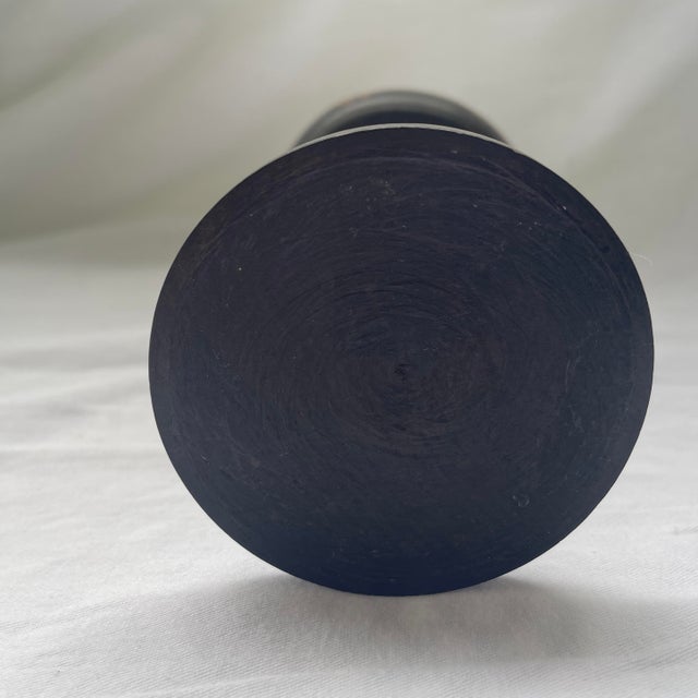 Early 20th Century Vintage Ebony Hand Turned Candlestick For Sale - Image 5 of 6