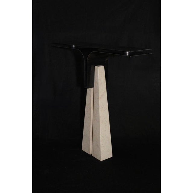 Not Yet Made - Made To Order Prisma Console Table in Trani Marble & Curved Iron by D´ARK Atelier For Sale - Image 5 of 11