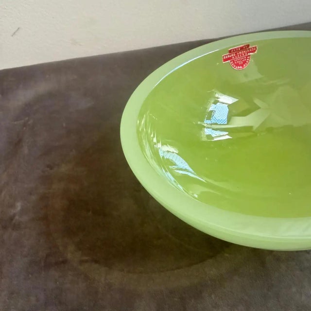 Green 1960s MId-Century Modern Green Murano Glass Oval Bowl by Archimede Seguso For Sale - Image 8 of 14