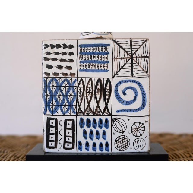 1960s Stig Lindberg Gustavsberg Faience Ceramic Table Lamp For Sale - Image 5 of 11