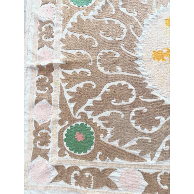 Uzbek Suzani Wall Tapestry For Sale - Image 4 of 7