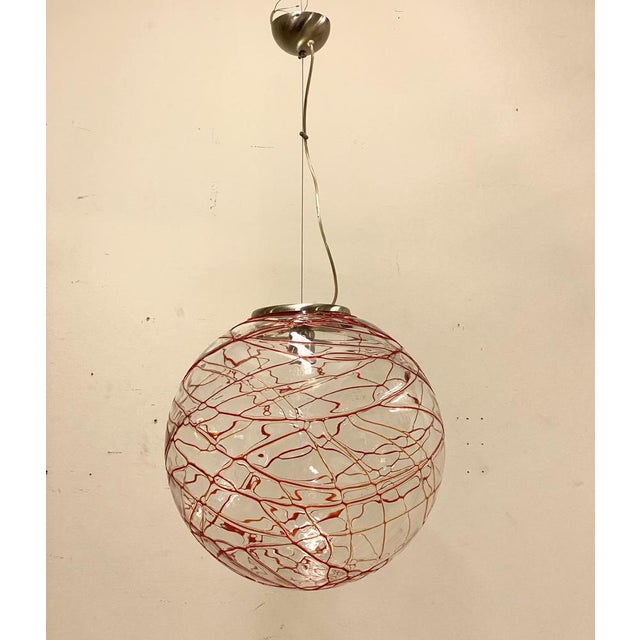 Orange Murano Glass Chandelier, 1980s For Sale - Image 8 of 9