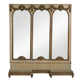 Louis XVI Style Triple Arch Trumeau Mirror, 19th Century For Sale