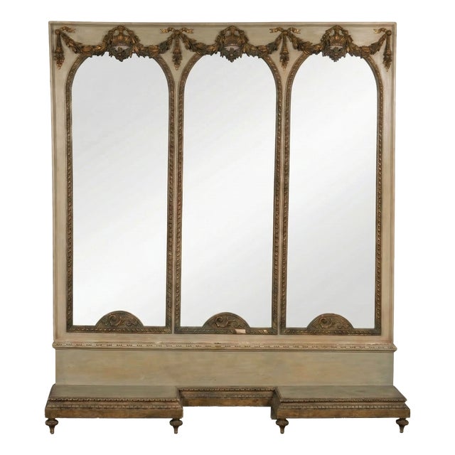 Louis XVI Style Triple Arch Trumeau Mirror, 19th Century For Sale