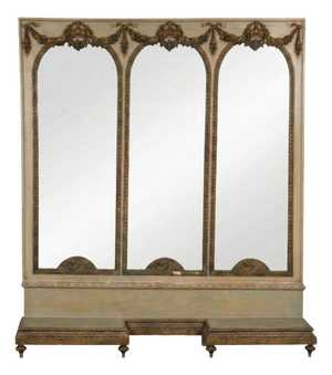 Louis XVI Style Triple Arch Trumeau Mirror, 19th Century
