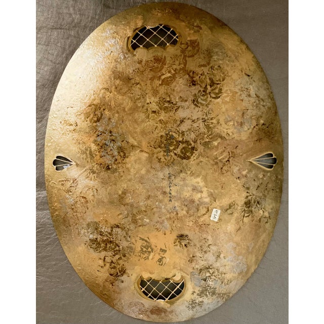 1990s Circa 1990s Verre Eglomisé-Style Reverse Painted Oval Glass Tray by Diana Gaikazova For Sale - Image 5 of 12