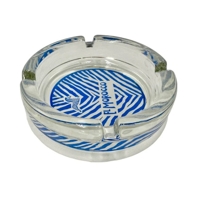 Vintage El Morocco Nyc Nightclub Zebra Glass Ashtray New York For Sale - Image 12 of 13