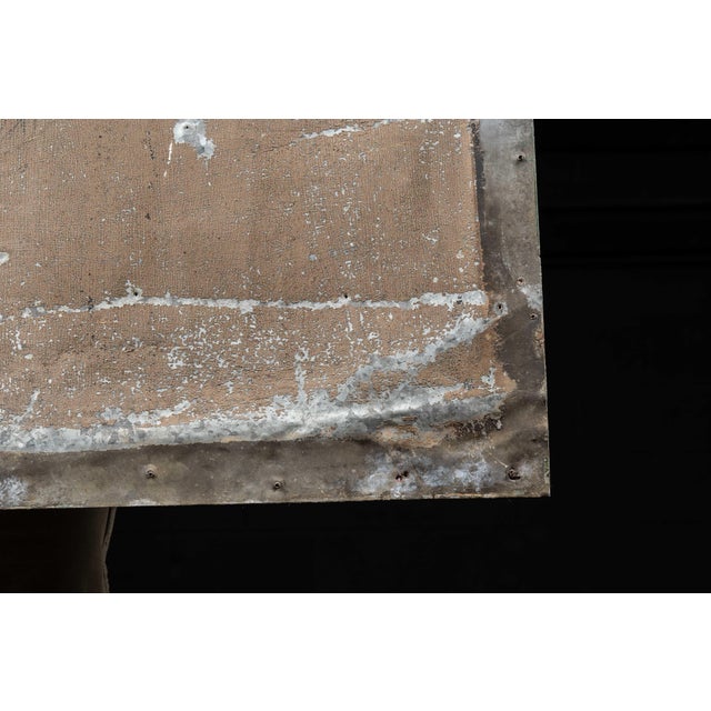 Early 20th Century Fulton Market Butchers Products Co. Hand-Painted Tin Trade Sign For Sale - Image 11 of 11