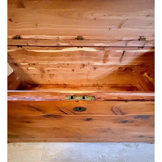 Brown Vintage Mid-Century Solid Pine Cedar Chest by Bally MFG Co For Sale - Image 8 of 15
