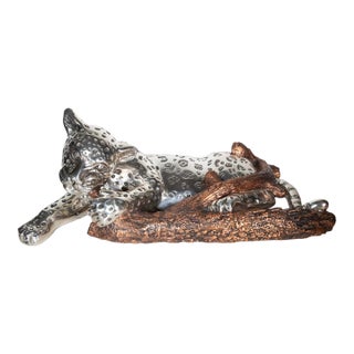 1990s D’Argenta – Jolly - Silver-Plated Leopard Sculpture – No. 272/500 - 24" L For Sale