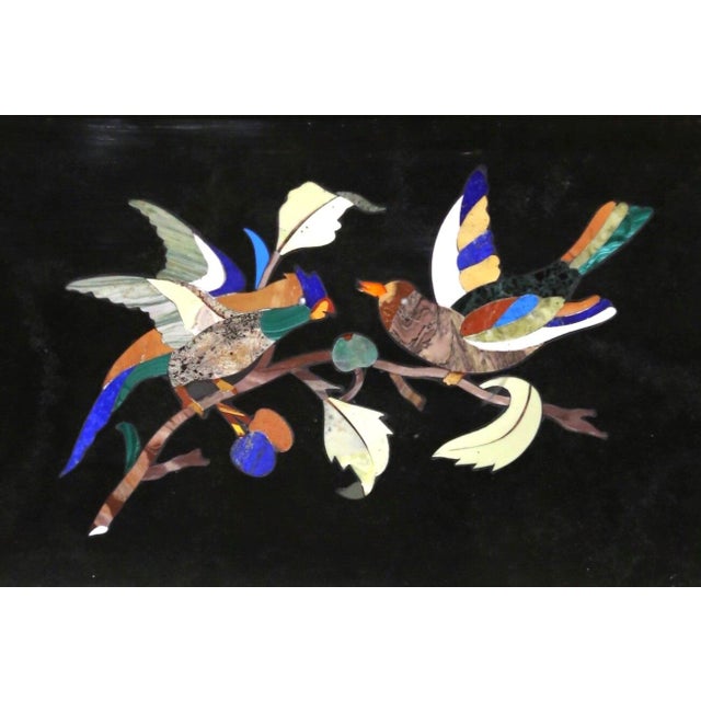 Mid-Century Italian Pietra Dura Bird Wall Plaques in Silvered Frames, Set of 4 For Sale - Image 16 of 18