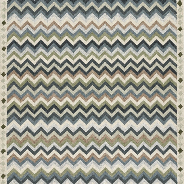 Erin Gates by Momeni Abbot Blue Chevron Wool Rug 2' X 3' For Sale - Image 11 of 12