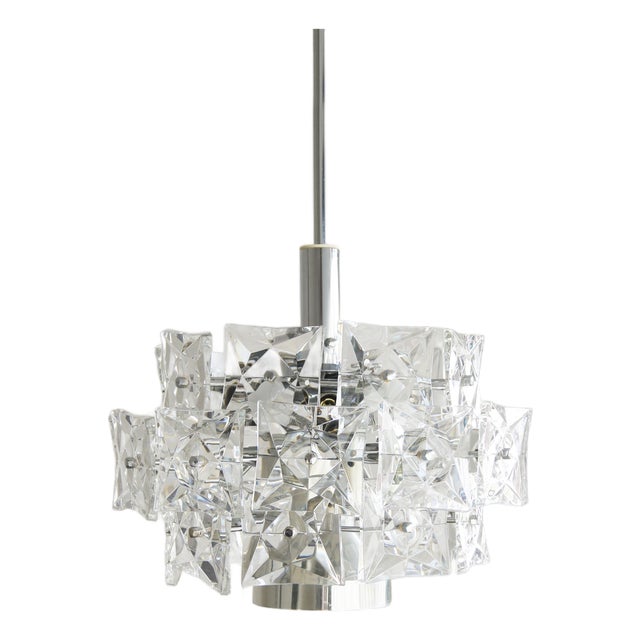Chromed Chandelier with Crystals from Kinkeldey For Sale