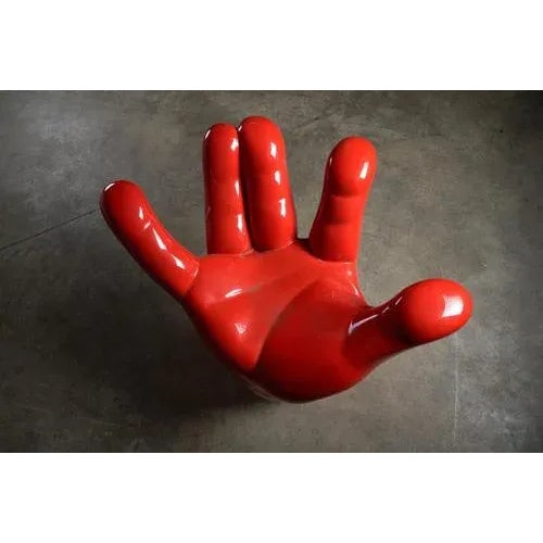 Red Sculptural Hand Chair, 1980s For Sale - Image 8 of 9