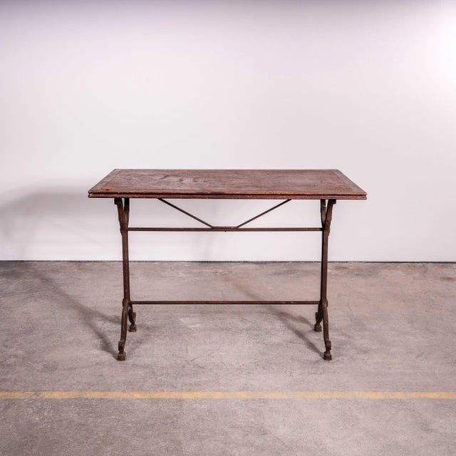 Brown French Intricate Relief Cast Base Table, 1920s For Sale - Image 8 of 9