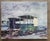 Contemporary Mid 20th Century Modernist Seaside Wagons Painting For Sale - Image 3 of 4