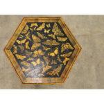 Brown Vintage English Painted Low Table with Butterfly Découpage For Sale - Image 8 of 9