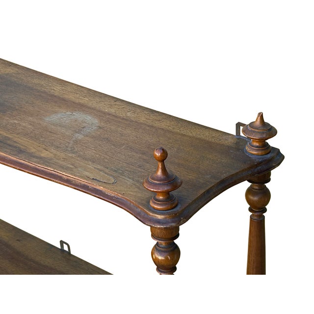 Vintage Continental Wall Display Shelf With Carved Finial Details