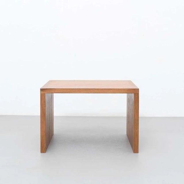 Table by dada est. Manufactured in barcelona, 2021. Material: oak dimensions: 60 cm d x 60 cm w x 40 cm h. There is the...