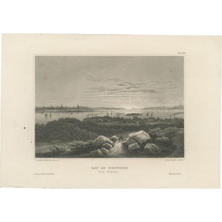 W. Heine, Bay of New York from Hoboken Antique New York Harbor, 1850, Engraving For Sale