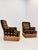 Art Deco Pair of French Art Deco His & Hers Armchairs in Geometric Velvet, Circa 1930s For Sale - Image 3 of 17