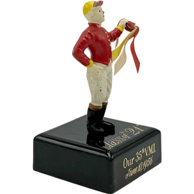 Vintage the 21 Club Nyc Restaurant Equestrian Jockey Paperweight Vmi Alumni For Sale - Image 11 of 12