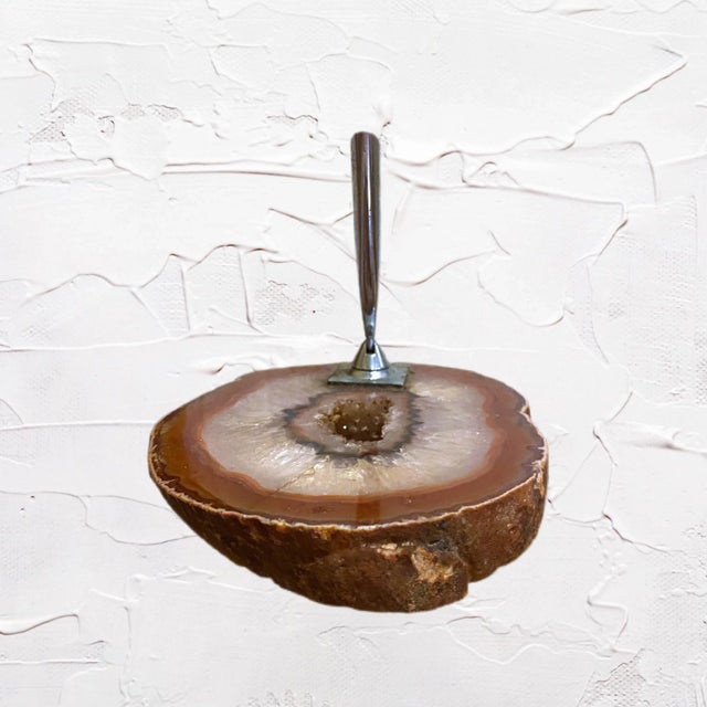 Vintage Brazilian Agate Slab Pen Holder For Sale In Charleston - Image 6 of 11