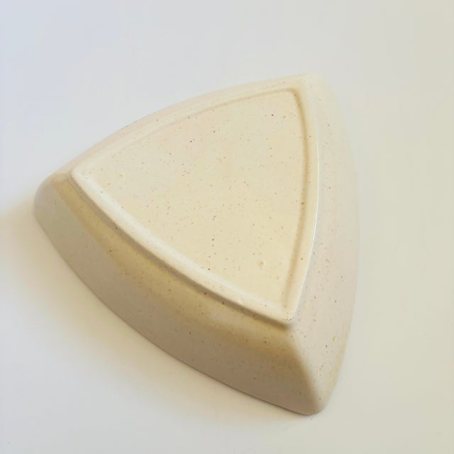 Mid Century Triangular Speckled White Divided Bowl For Sale - Image 9 of 9