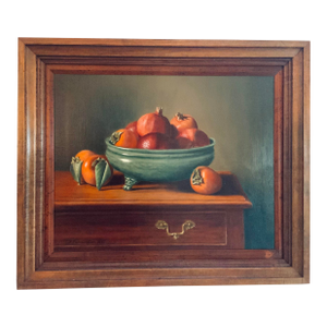 "Persimmons and Pomegranates" Oil on Canvas, by Chester Pennington
