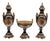 French Porcelain Urn Centerpiece Set Hand-Painted Floral, Gilded Bronze For Sale