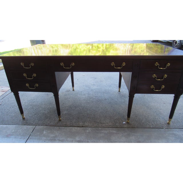 Amazing Mahogany Councill Executive Desk Designer For Sale - Image 11 of 18