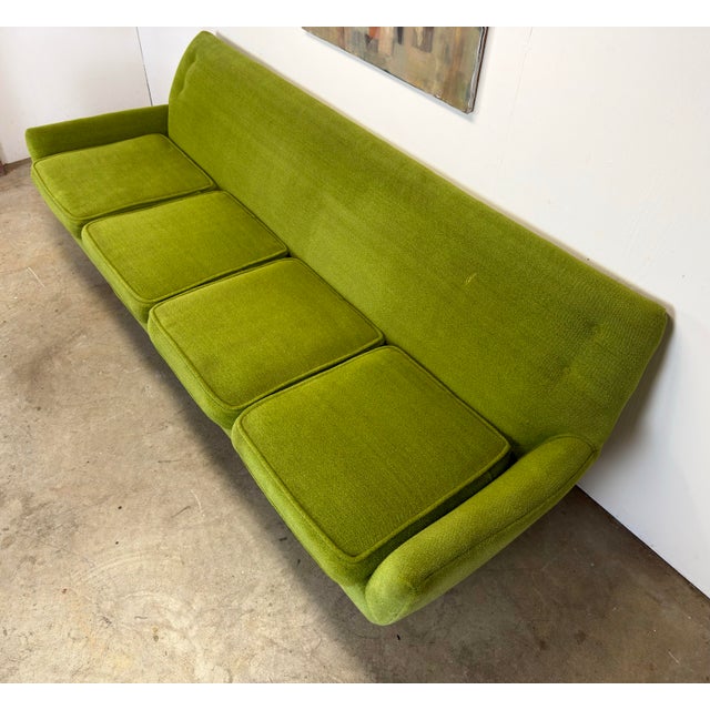 Mid Century Danish Modern Dux Folke Ohlsson Style 4-Seat Sofa in Chartreuse Green For Sale - Image 10 of 12