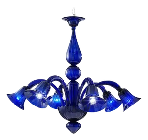 Translucent Azzure Murano Style Glass Chandelier from Simoeng