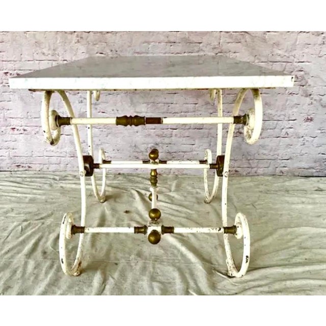 French Pastry Table With Marble Top For Sale - Image 9 of 12