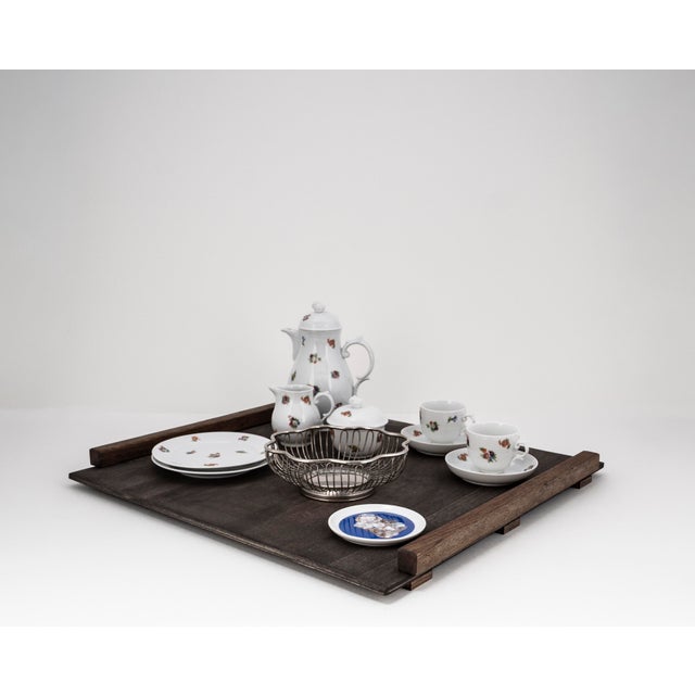 Bauhaus Biedermeier Streublume Tête-À-Tête for Two on Wooden Tray from Fürstenberg, 1950s, Set of 12 For Sale - Image 3 of 15