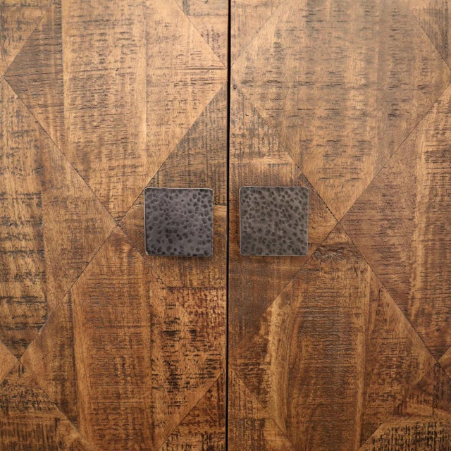 Diamond Parquet Wood Sideboard For Sale In Los Angeles - Image 6 of 8