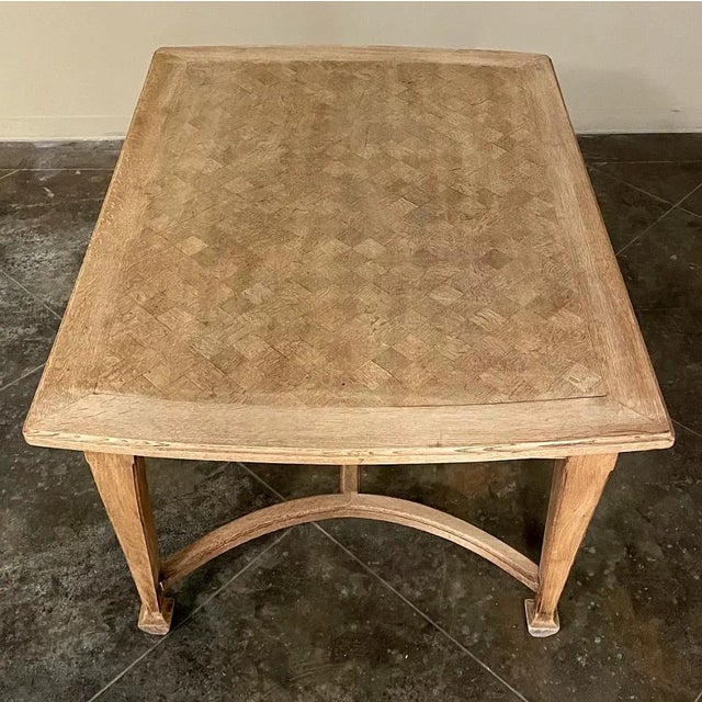 Antique French Louis XVI Parquet Table in Stripped Oak For Sale In Dallas - Image 6 of 13