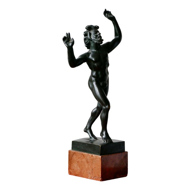 Bronze and Marble Sculpture of Faun, 1920s For Sale