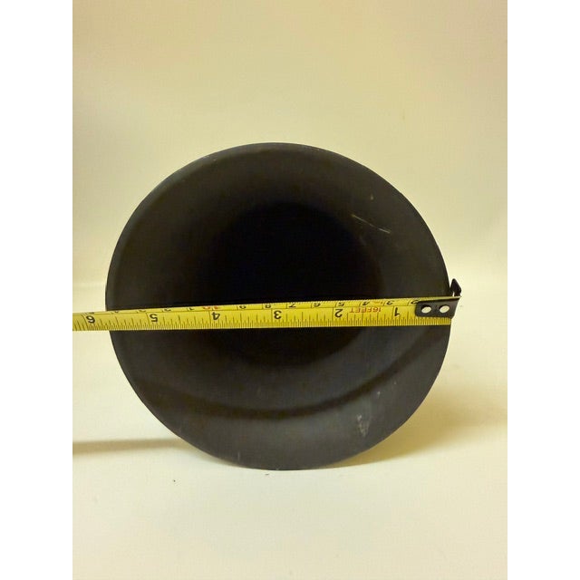 Vintage 1960s Wedgwood Black Basalt Fluted Trumpet Footed Vase For Sale - Image 15 of 16