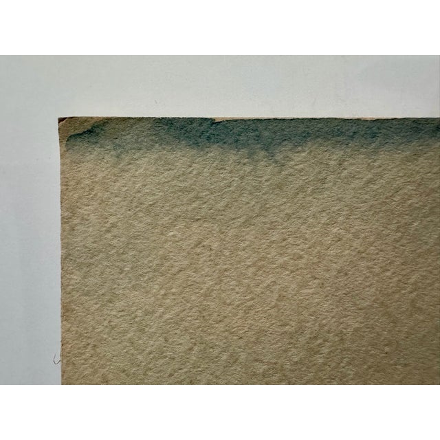 Henry Emil Salloch Original Watercolor on Paper Winter on the Rhine, 1936. For Sale - Image 4 of 8