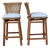 Pair of Vintage Leather Strap McGuire Counter Stools For Sale