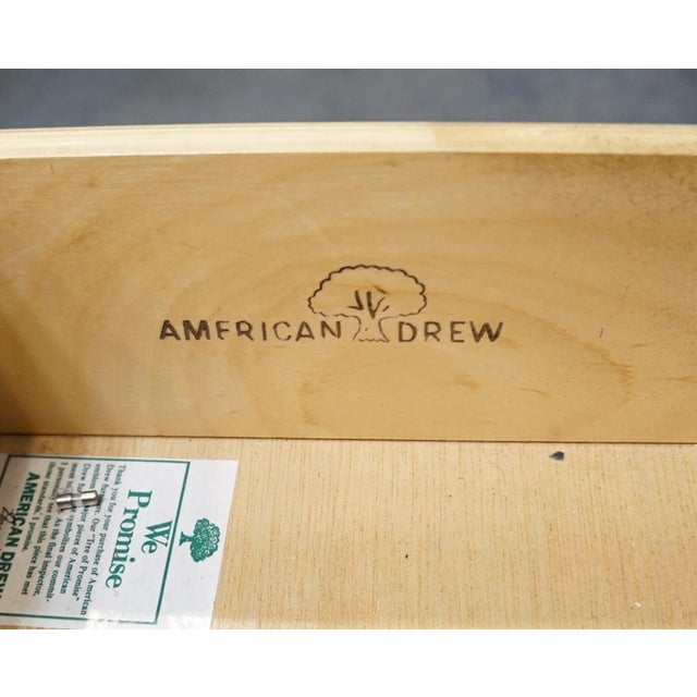 Brown American Drew Solid Cherry Traditional Style 32" Serpentine Front Three Drawer Nightstand 601-420 For Sale - Image 8 of 14